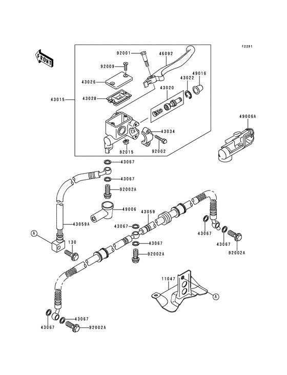 Front master cylinder