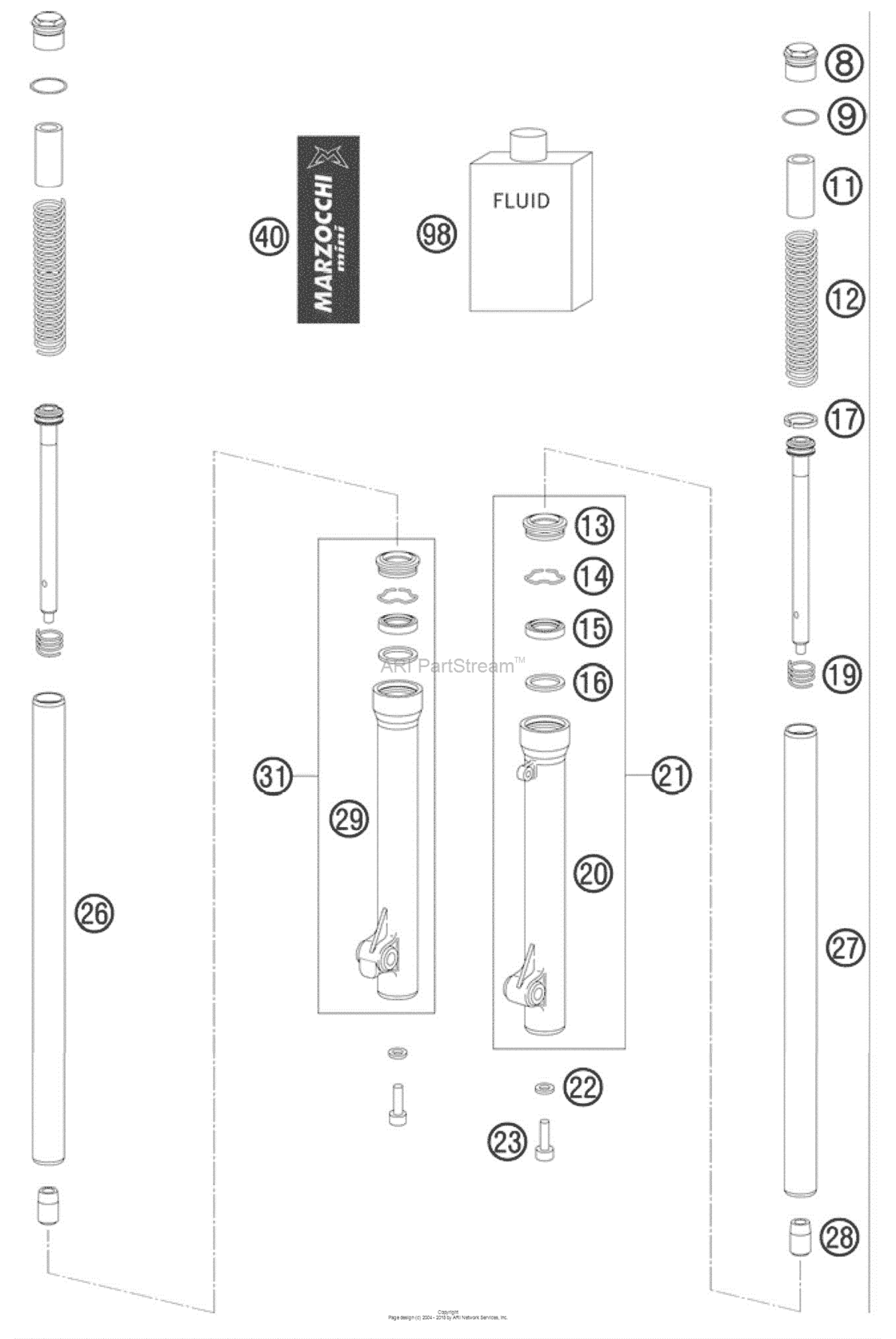 Front Fork, Disassembled