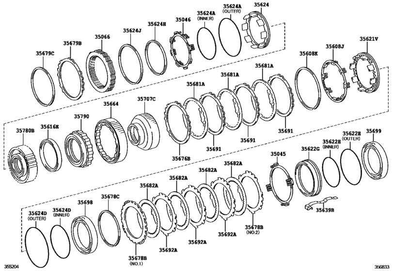 Center Support & Planetary Sun Gear (Atm)