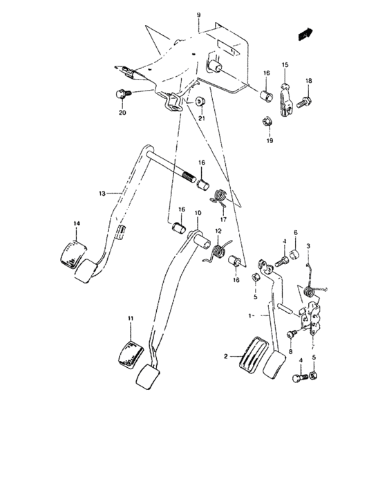 Pedal and pedal bracket