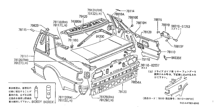 Rear body panel