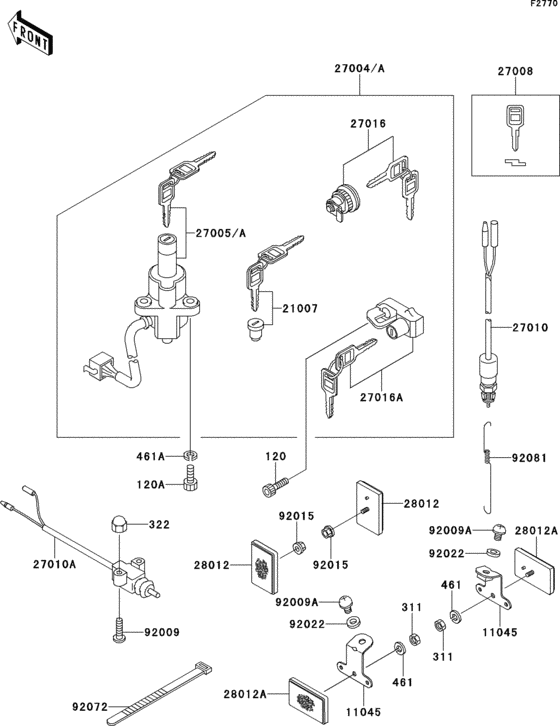 Ignition switch/locks/reflectors