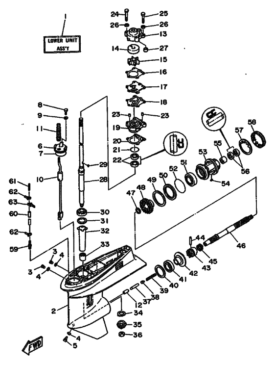 Lower casing & drive 1