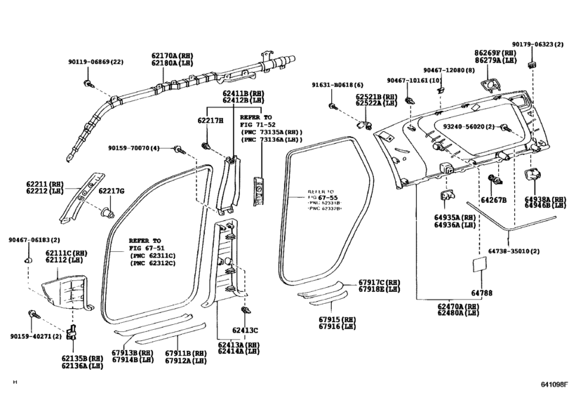 Inside Trim Board for 2002 2009 Toyota HILUX SURF/ 4RUNNER UZN215 U