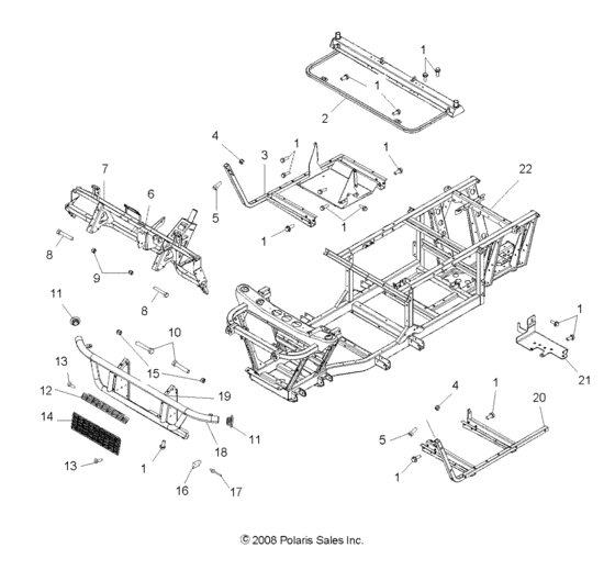 Chassis, frame and front bumper