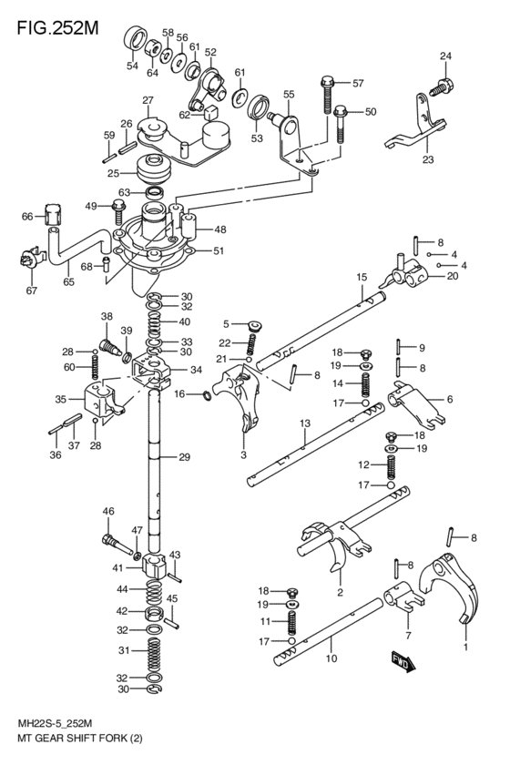 mt - gearlever fork
