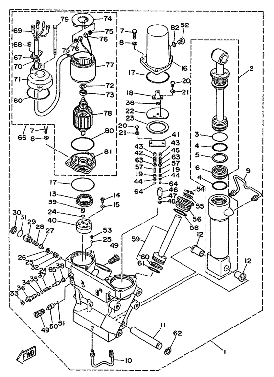 Power trim & tilt assy