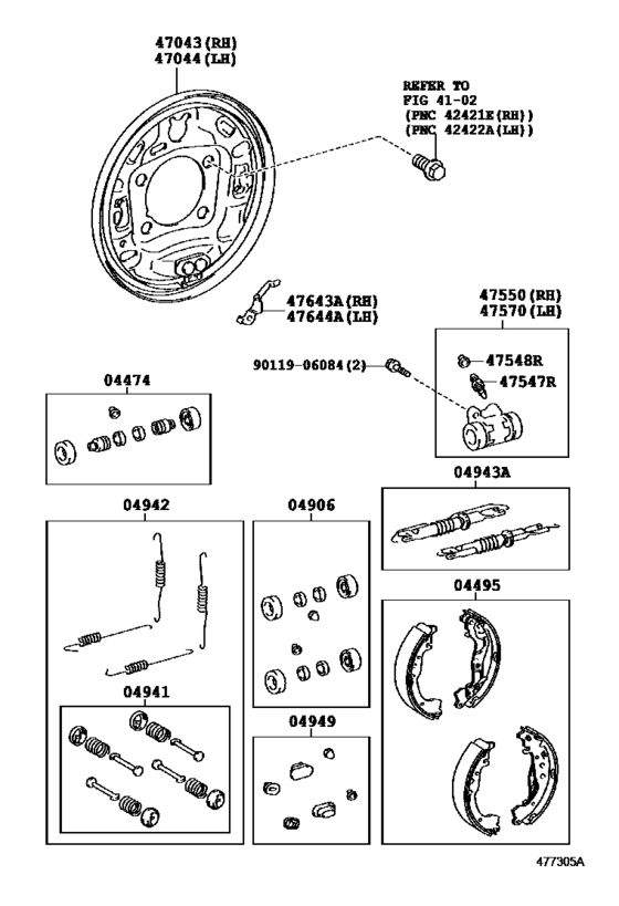Rear Drum Brake Wheel Cylinder & Backing Plate