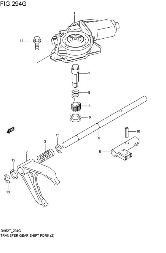transfer gearlever fork