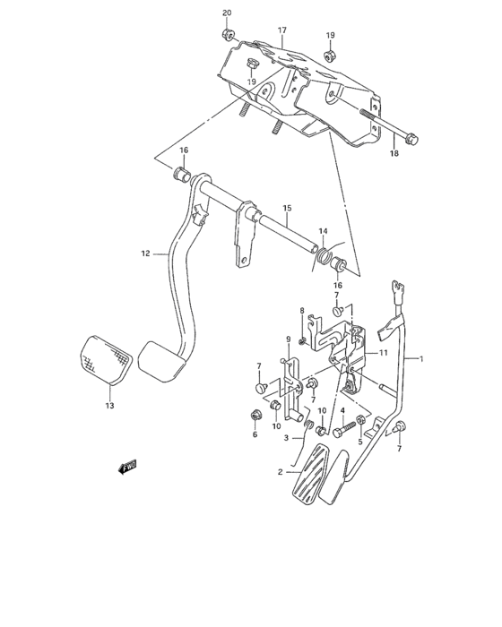 Pedal and pedal bracket