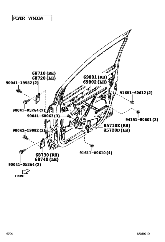 Front Door Window Regulator & Hinge