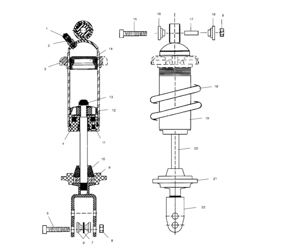 Suspension, shock, rear
