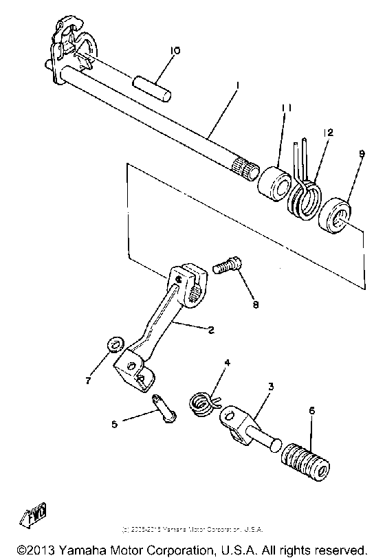 Shift shaft-pedal