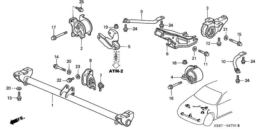 Engine mounts/front beam