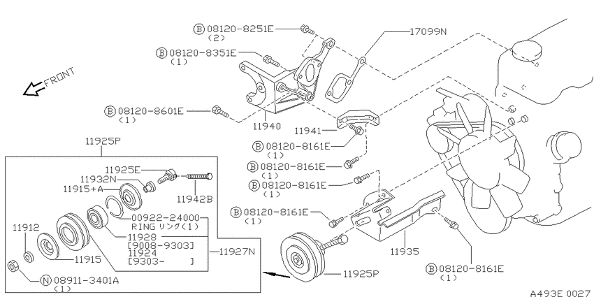 Power steering pump mounting