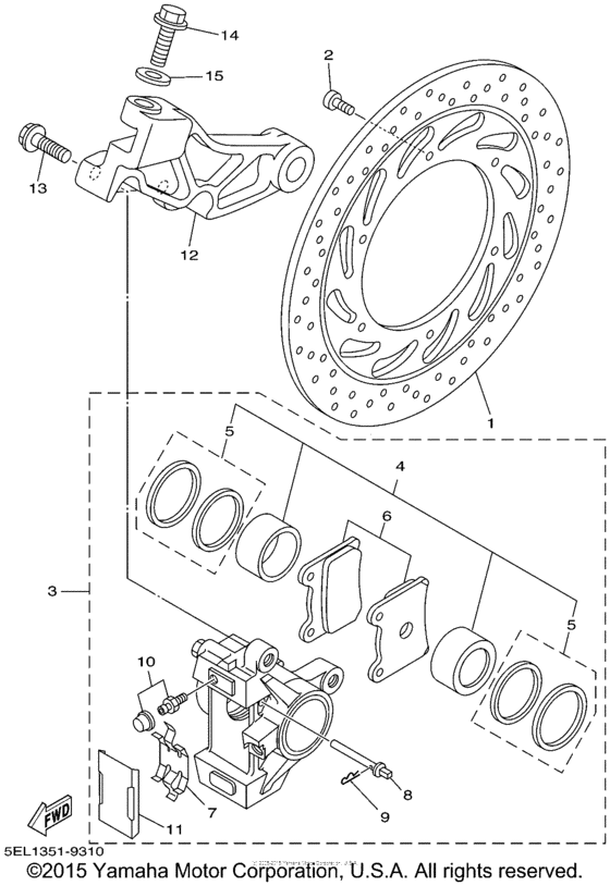 Rear brake caliper