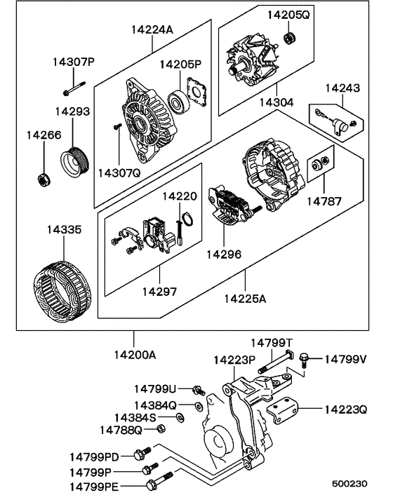 Alternator & vacuum pump