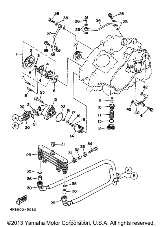 Oil pump for 1998 Yamaha WOLVERINE 350 WOLVERINE 350 (N) USA sales