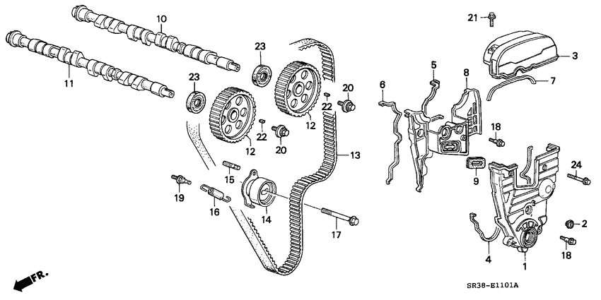 Camshaft/timing belt