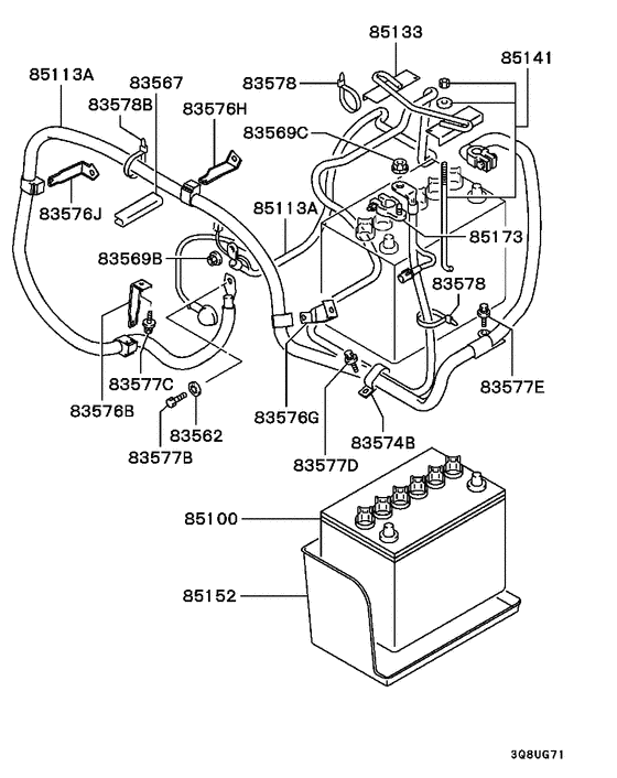 Battery cable & bracket