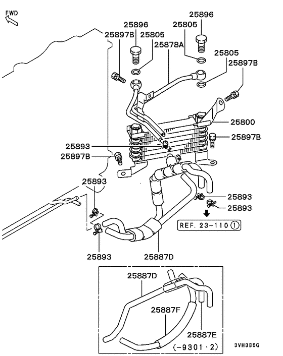 A/t oil cooler & tube