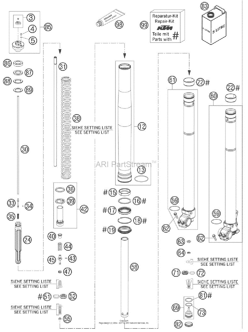 Front Fork, Disassembled