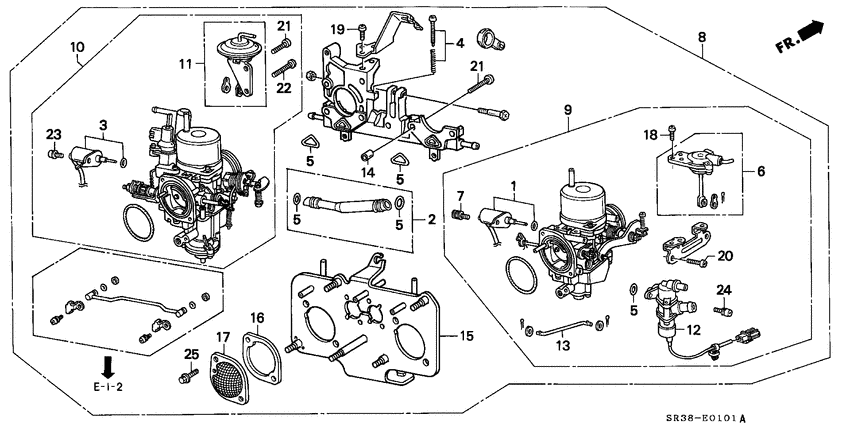 Dual carburetor assy.