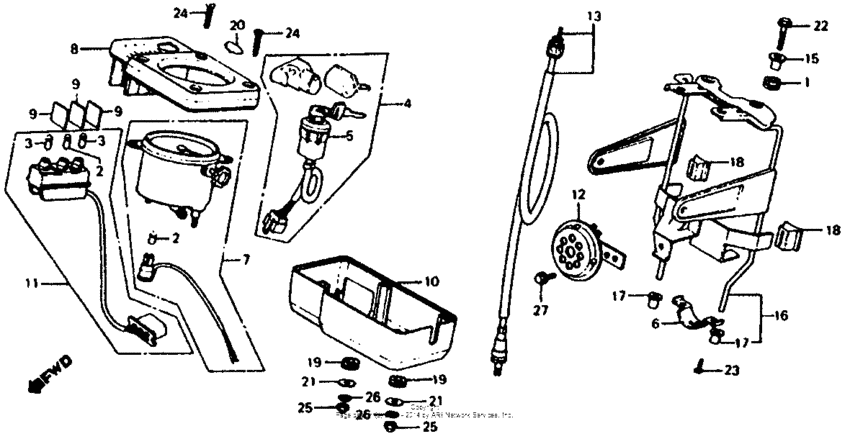 Instruments + horn + key set 79