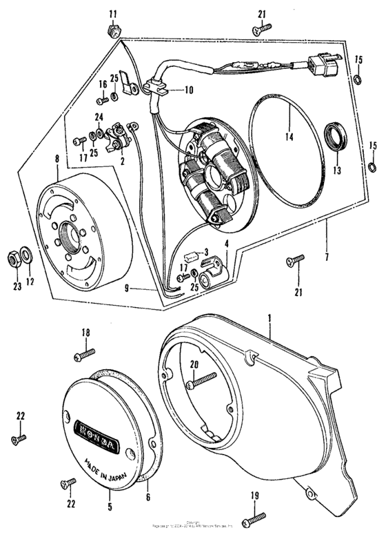 Left crankcase cover + alternator