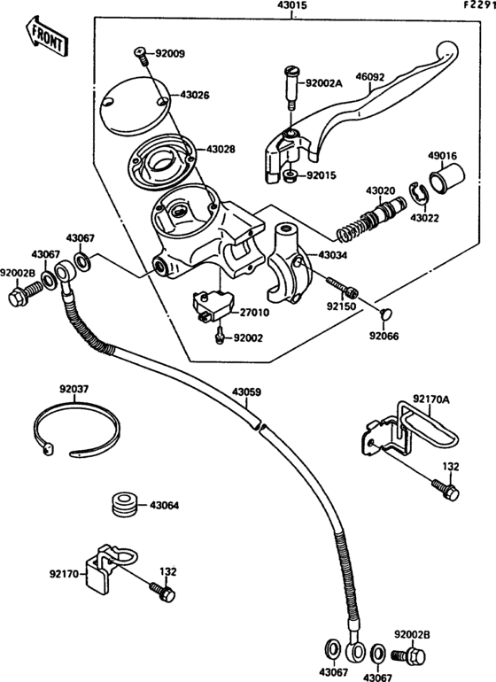 Front master cylinder