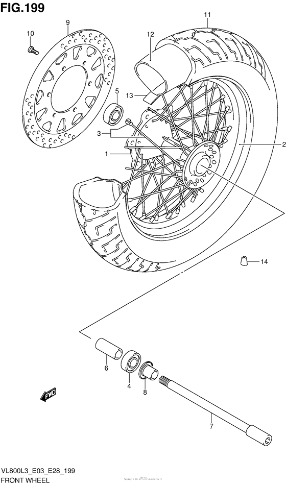 Переднее колесо (Vl800Tl3 E33)