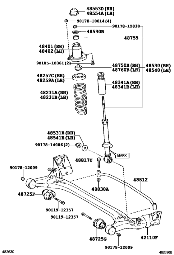 Rear Spring & Shock Absorber for 2007 - 2018 Toyota PREMIO/ ALLION ...