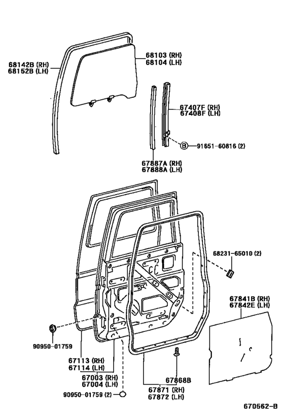 Rear Door Panel & Glass
