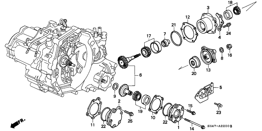 Transfer bevel gear
