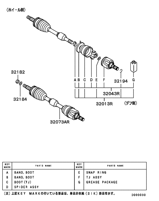Front axle drive shaft