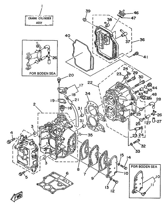 Cylinder. crankcase