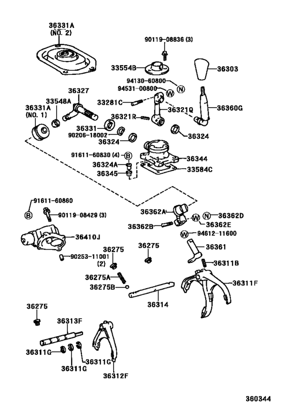 Transfer Lever & Shift Rod