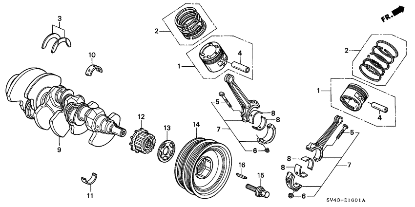 Crankshaft/piston
