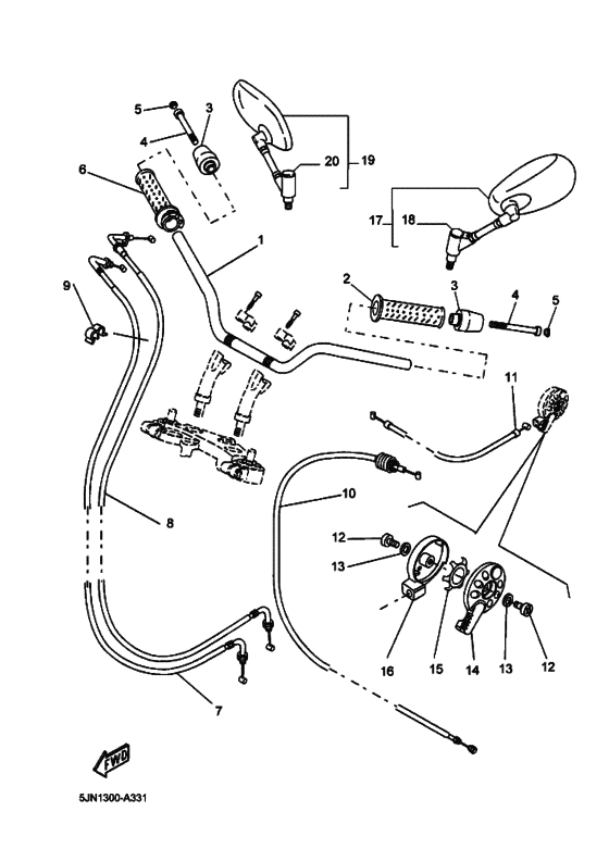 Steering handle & cable