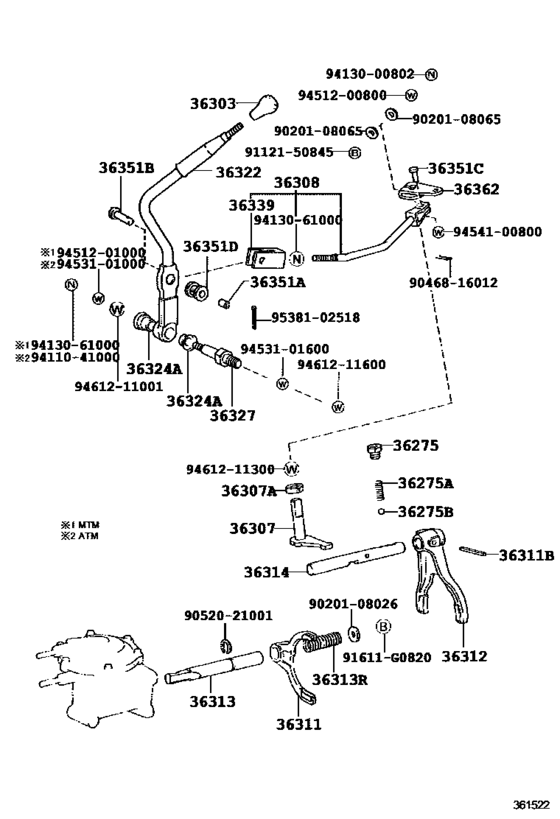 Transfer Lever & Shift Rod