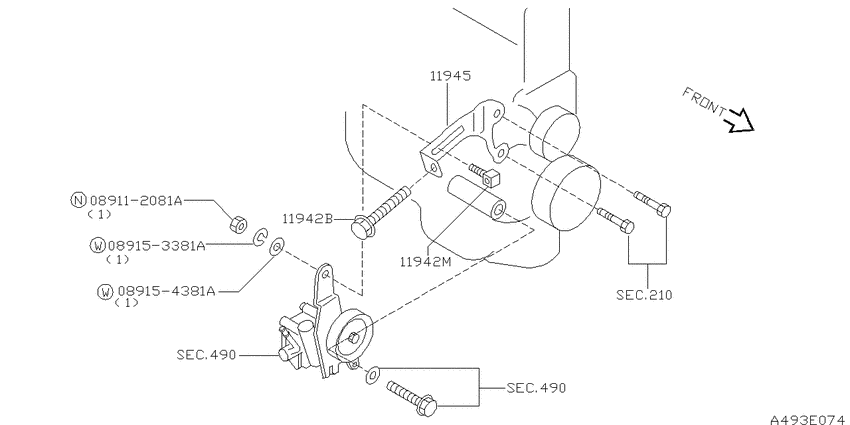 Power steering pump mounting