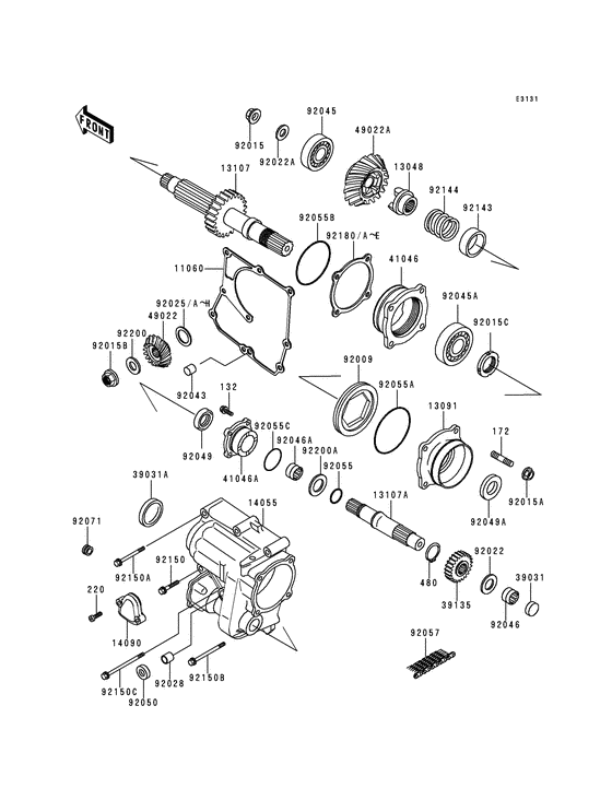 Front bevel gear