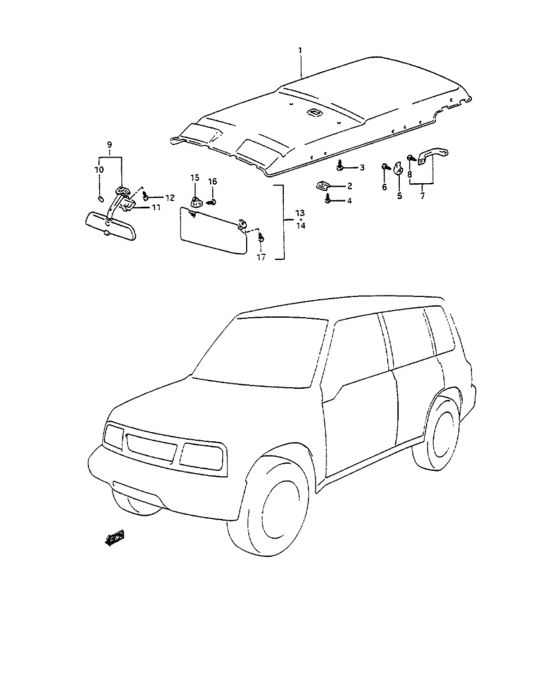Headlining and sunshade