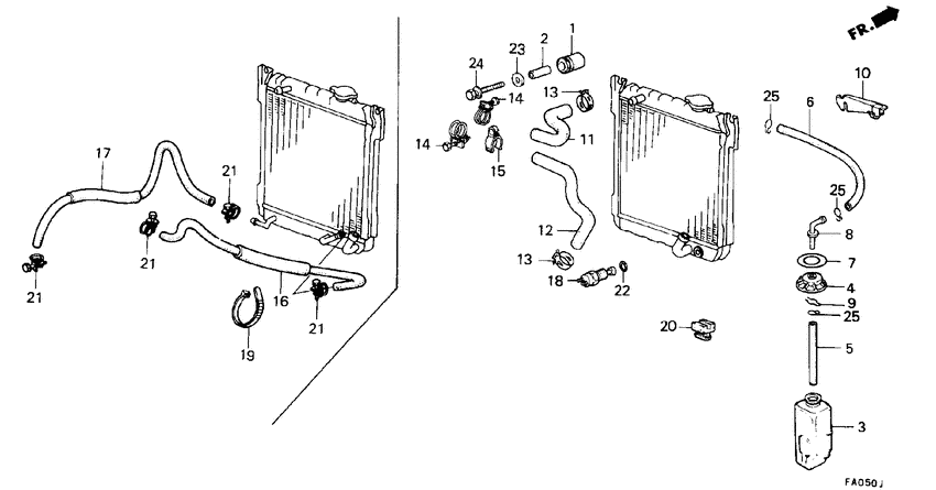 Radiator hose/ reserve tank