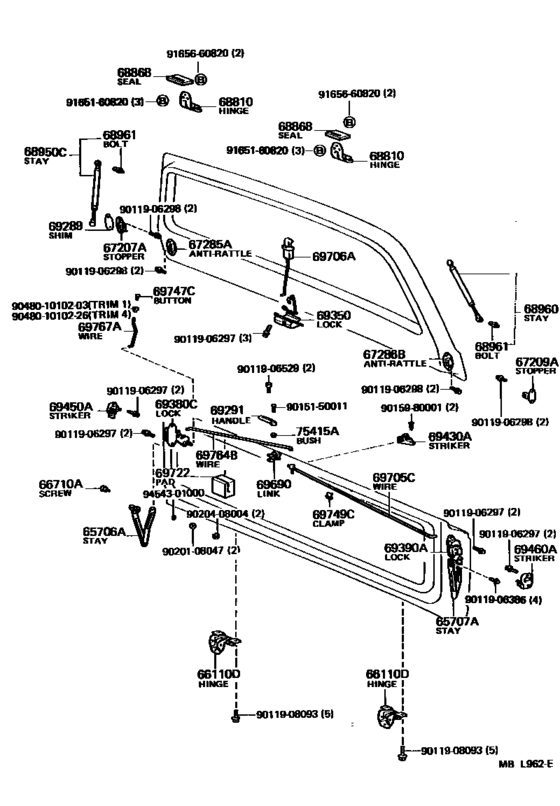 Back Door Lock & Hinge