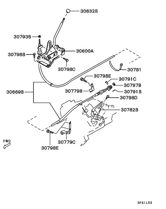 M/t floor shift linkage