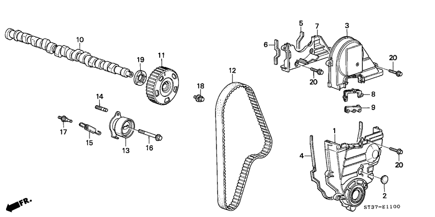 Camshaft/timing belt