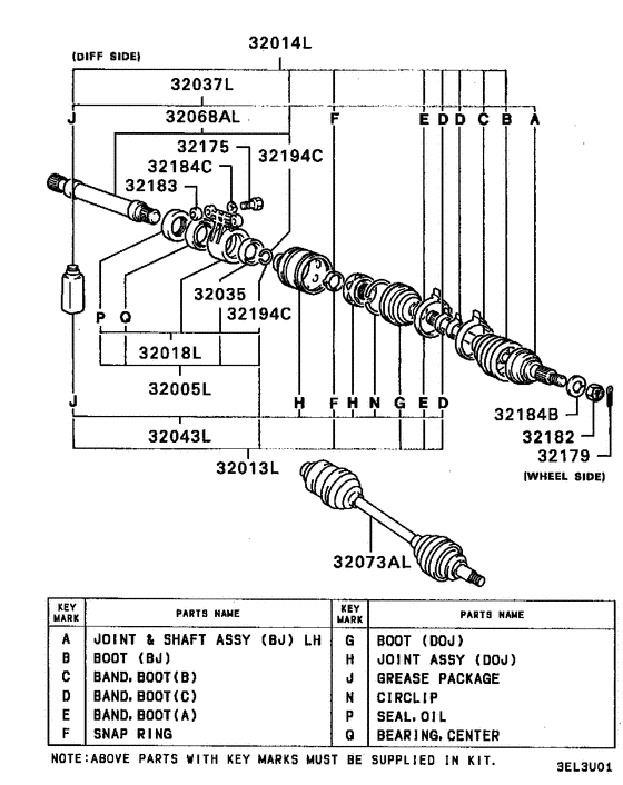 Front axle drive shaft