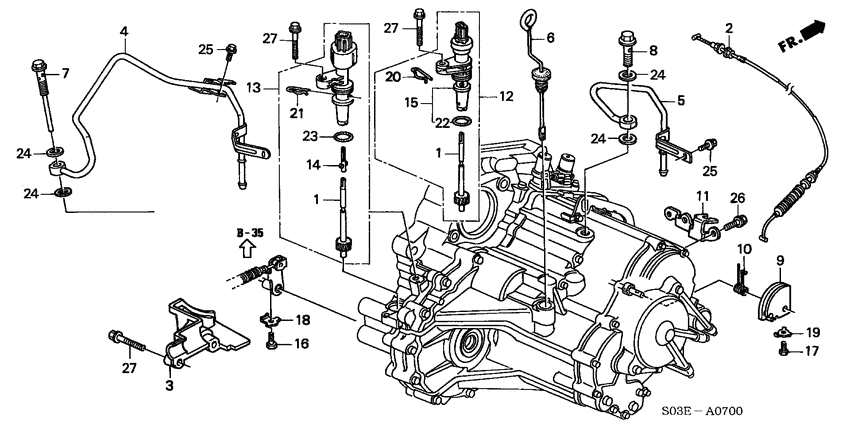 Atf pipe/speed sensor