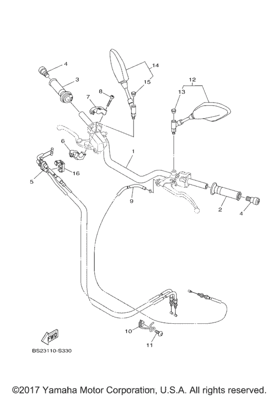 Steering handle & cable